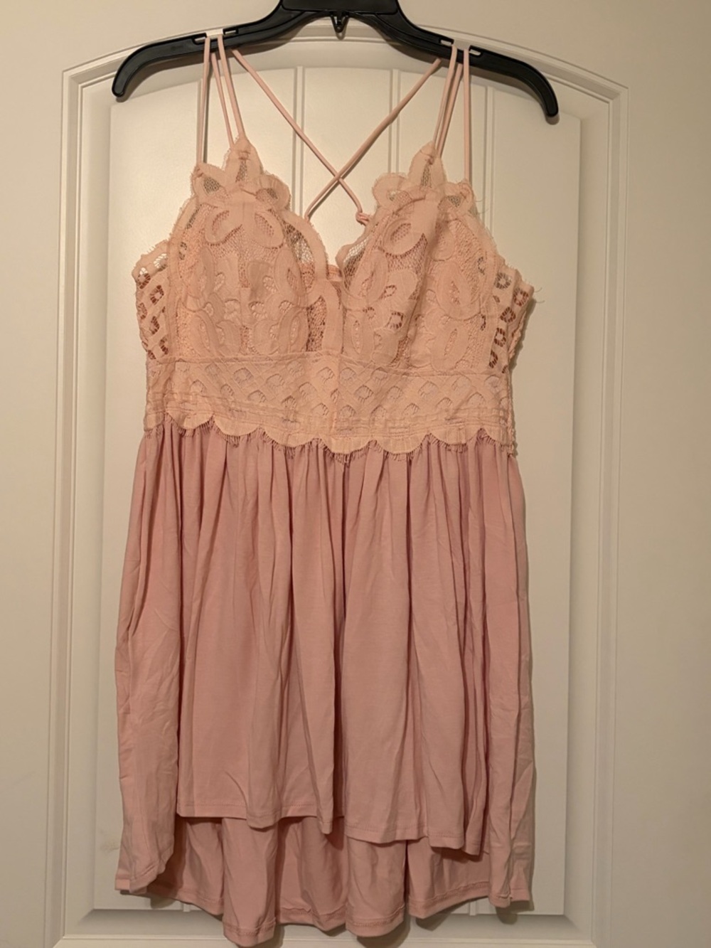 Zenana Outfitters Lace Tank Top in Blush Pink